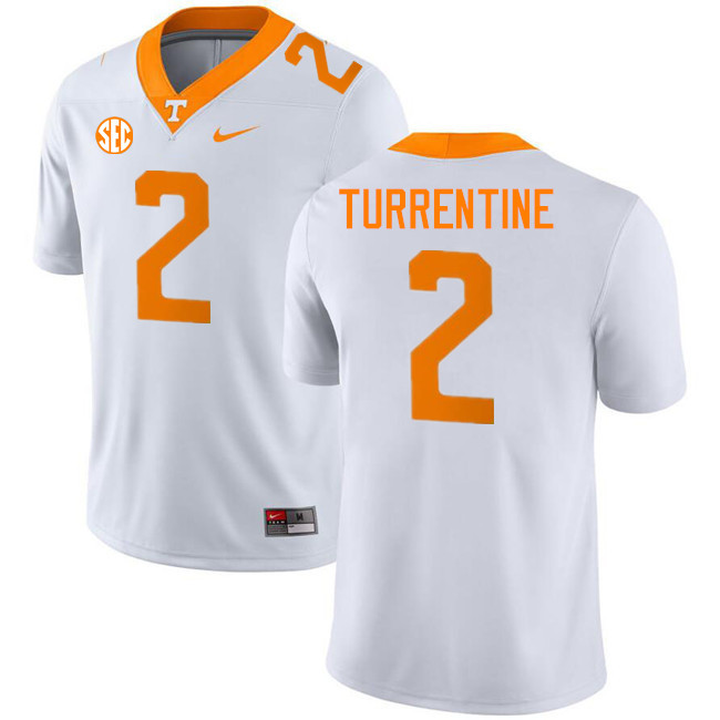 Andre Turrentine Tennessee Jersey,Tennessee Volunteers #2 Andre Turrentine College Jersey-White